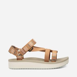 Teva Midform Arivaca - Dámske Sandale Na Platforme - Hnede